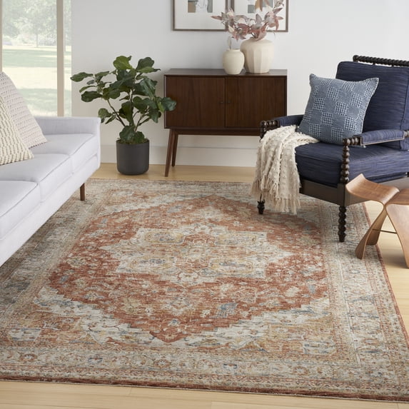 Nourison Petra Persian Ivory/Multi 7'10" x 10'4" Area Rug, (8x10)