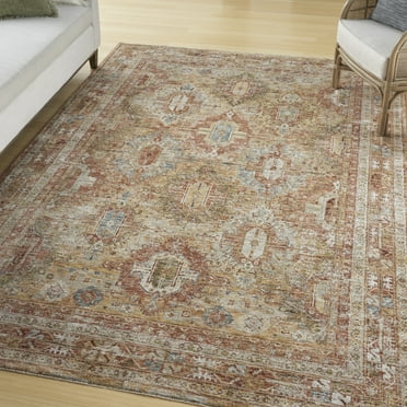 Nourison Petra Persian Rust 7'10" x 10'4" Area Rug, (8x10)