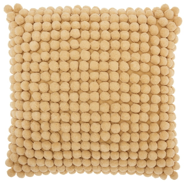 Nourison Pom Collection Caramel Throw Pillow
