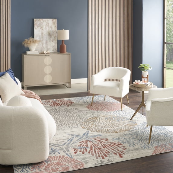 Nourison Pompeii 7'10" x 9'10" Multicolor Coastal, Nautical & Beach Indoor Rug