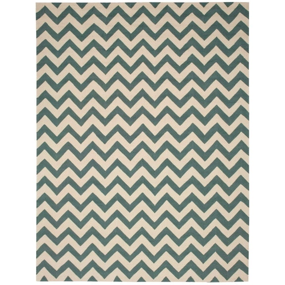 Nourison Portico Indoor/Outdoor Modern Chevron Light Green 8' x 10'6" Area Rug, (8' x 11')