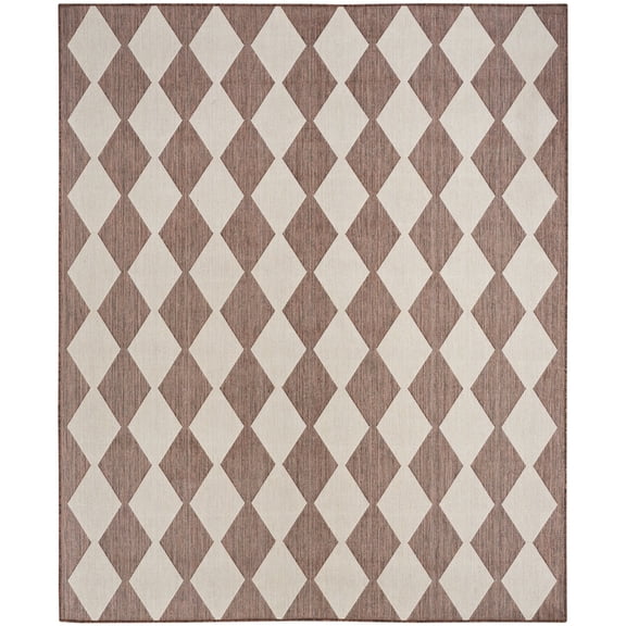 Nourison Positano 10' x 14' Natural Diamond Modern Flatweave Indoor/Outdoor Rug