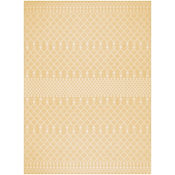 Nourison Positano 10' x 14' Yellow Modern Indoor/Outdoor Area Rug