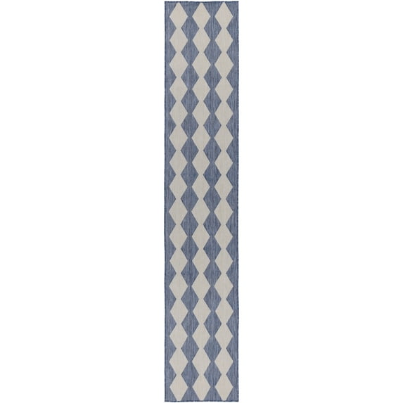 Nourison Positano 2'2" x 12' Navy Blue Modern Indoor/Outdoor Area Rug