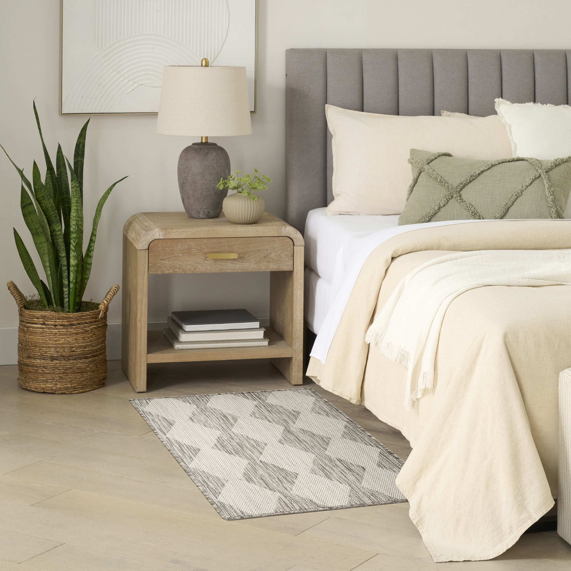 Nourison Positano 2' x 3' Light Grey Modern Rug
