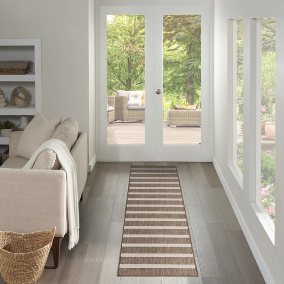 Nourison Positano 2' x 6' Natural Ivory Modern Rug