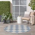 Navy Rounded Square Nourison Positano 4' x Round Navy Blue Modern Rug - Walmart.com