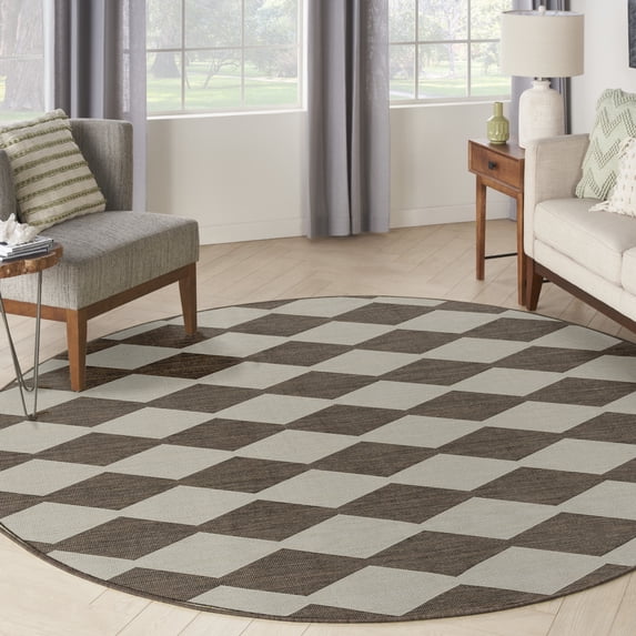Nourison Positano 6' x Round Natural Modern Rug