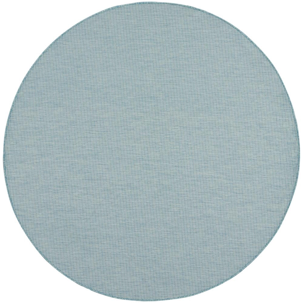 Nourison Positano Indoor/Outdoor Aqua 6' x ROUND Area Rug, (6 Round)