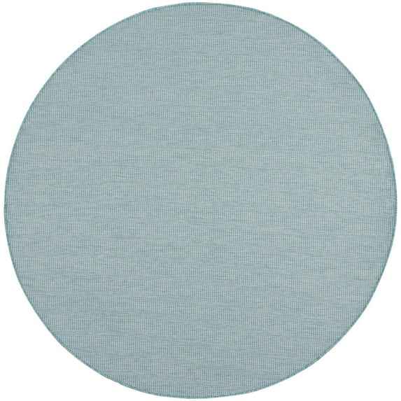 Nourison Positano Indoor/Outdoor Aqua 6' x ROUND Area Rug, (6 Round)