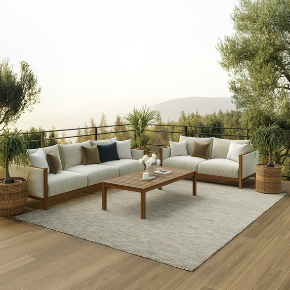 Nourison Positano Indoor/Outdoor Beige 10' x 14' Area Rug, (10x14)