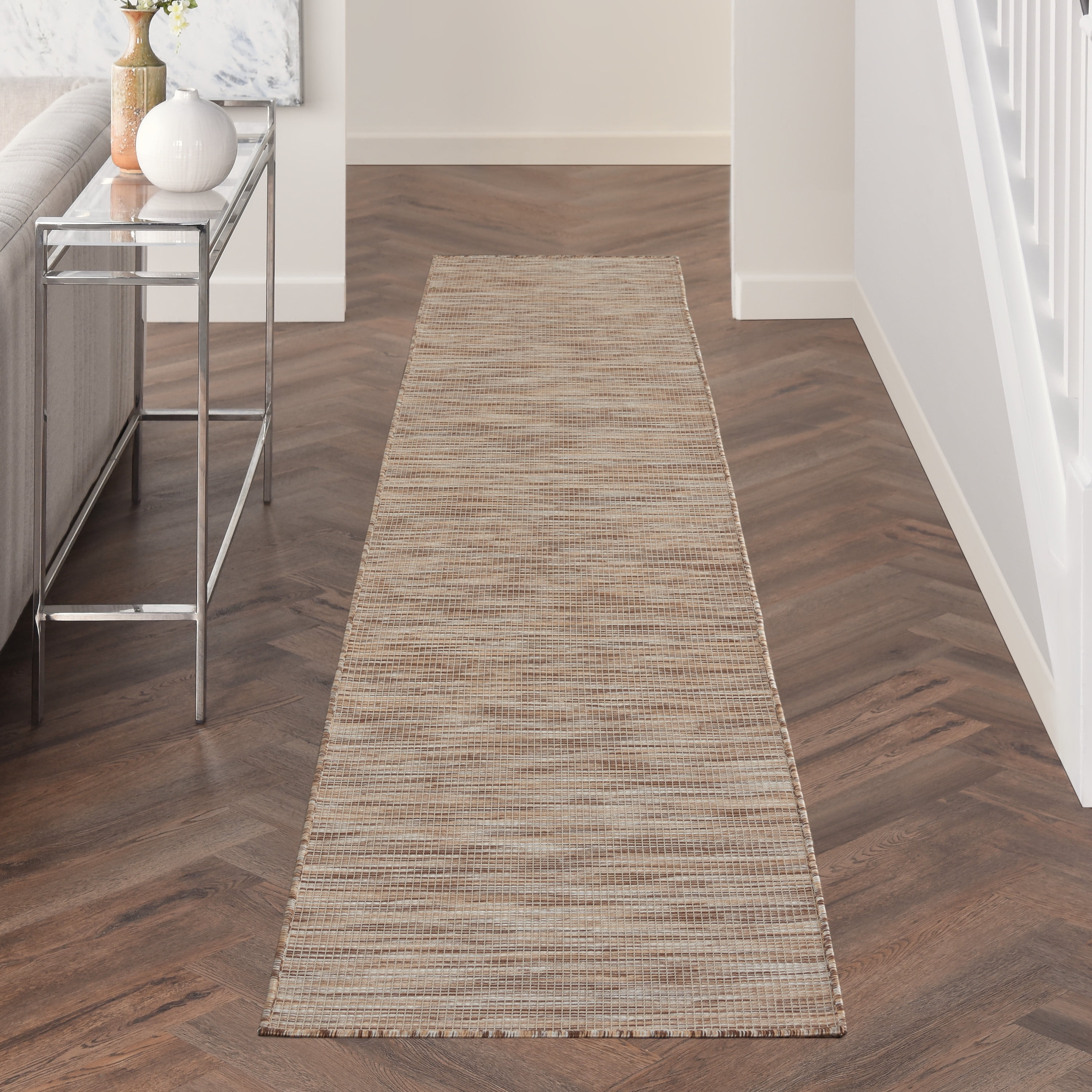 Nourison Positano Indoor/Outdoor Beige 2'2" x 10' Area Rug, (2x10)