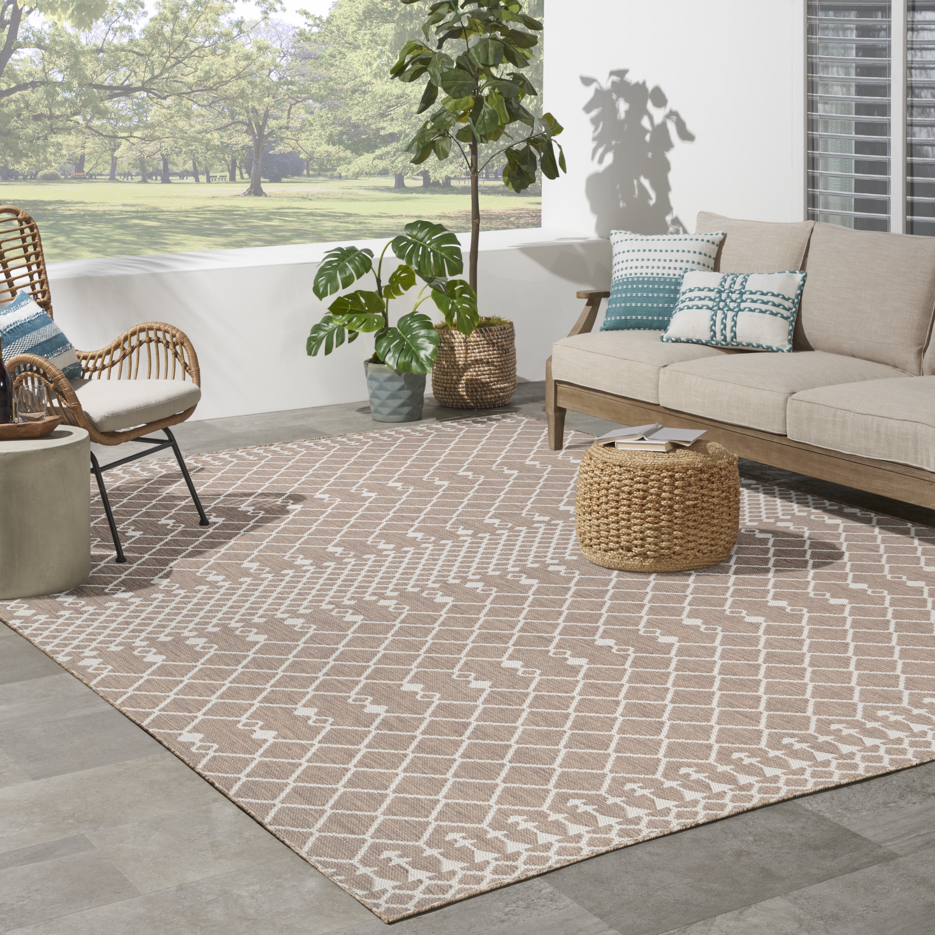 Nourison Positano Indoor/Outdoor Beige 8' x 10' Area Rug (8x10 ...