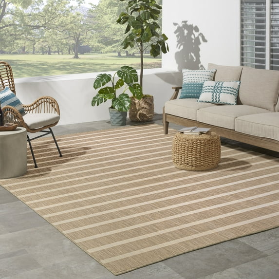 Nourison Positano Indoor/Outdoor Beige Ivory 8' x 10' Area Rug (8x10)