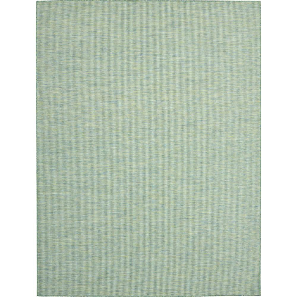 Positano Blue and Green Synthetic 6' x 9' Reversible Rug