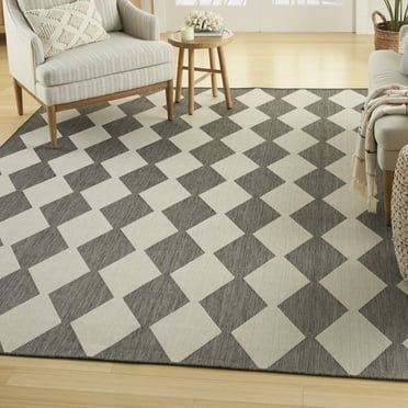 Nourison Positano Indoor/Outdoor Charcoal 5' x 7' Area Rug (5x7)