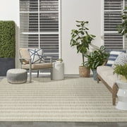 Nourison Positano Indoor/Outdoor Grey Ivory 9' x 12' Area Rug (9x12)