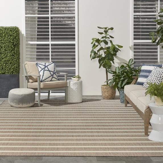 Nourison Positano Indoor/Outdoor Jute Ivory 9' x 12' Area Rug (9x12)