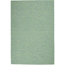 Nourison Positano Indoor/Outdoor Modern Solid Blue/Green 5' x 7' Area Rug, (5' x 7')