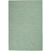 Nourison Positano Indoor/Outdoor Modern Solid Blue/Green 5' x 7' Area Rug, (5' x 7')