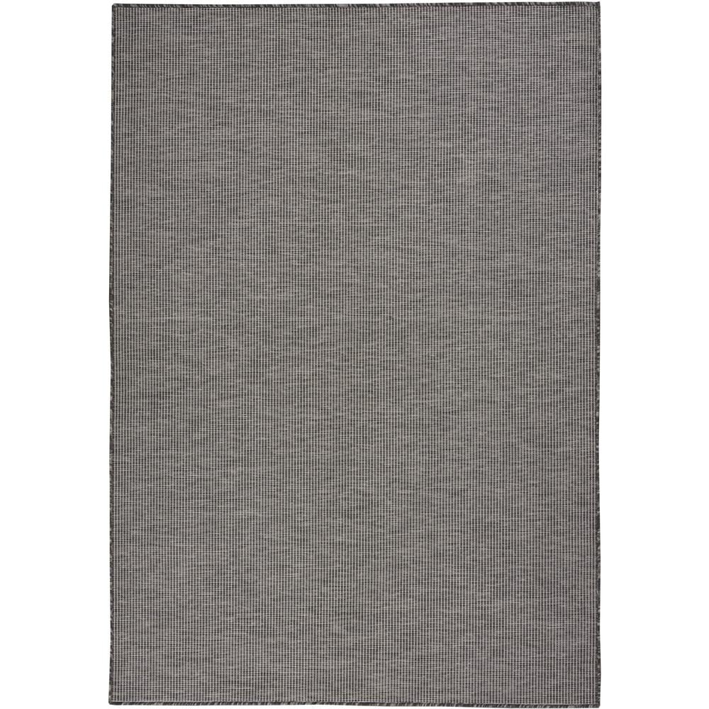 Charcoal 5' x 7' Flat Woven Synthetic Indoor/Outdoor Rug
