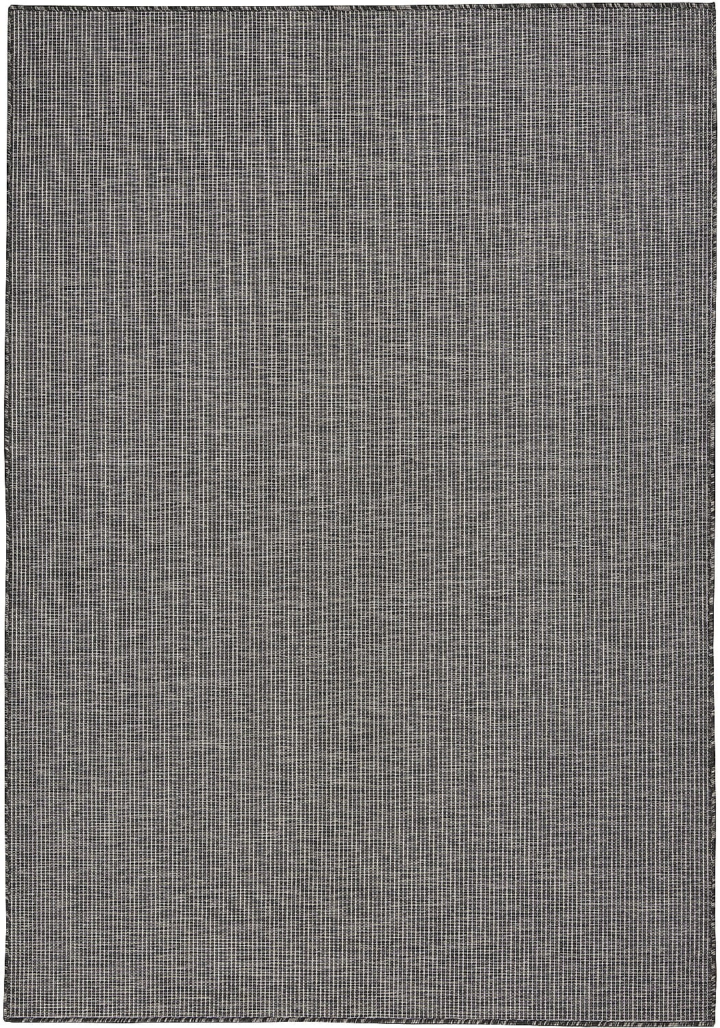 Charcoal 5' x 7' Flat Woven Synthetic Indoor/Outdoor Rug