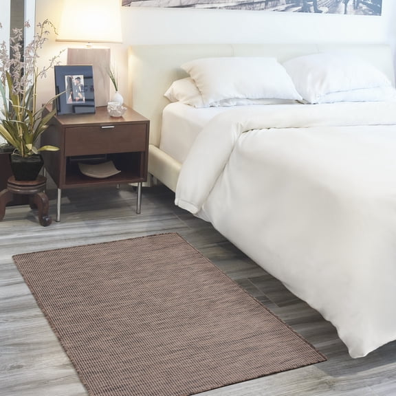 Nourison Positano Indoor/Outdoor Modern Solid Natural 3' x 5' Area Rug