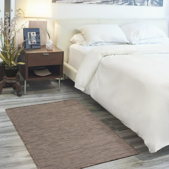 Nourison Positano Indoor/Outdoor Modern Solid Natural 3' x 5' Area Rug
