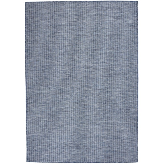 Nourison Positano Indoor/Outdoor Modern Solid Navy Blue 5' x 7' Area Rug, (5' x 7')