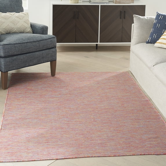 Nourison Positano Indoor/Outdoor Modern Solid Rainbow 3' x 5' Area Rug
