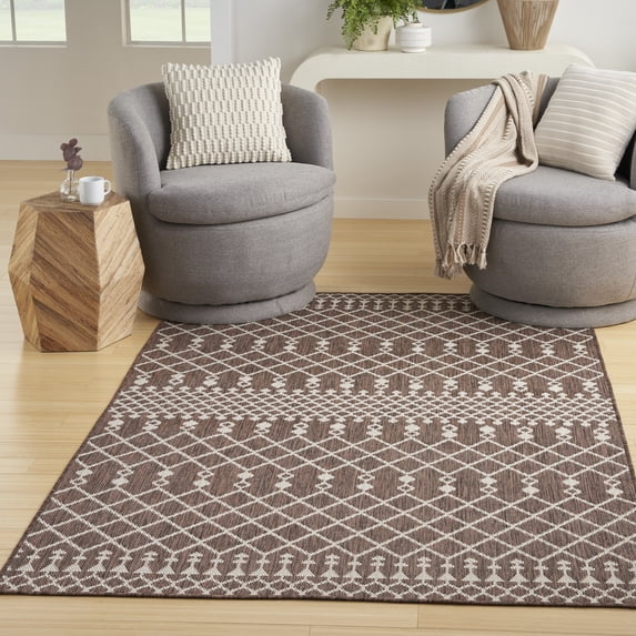 Nourison Positano Indoor/Outdoor Natural 4' x 6' Area Rug (4x6)