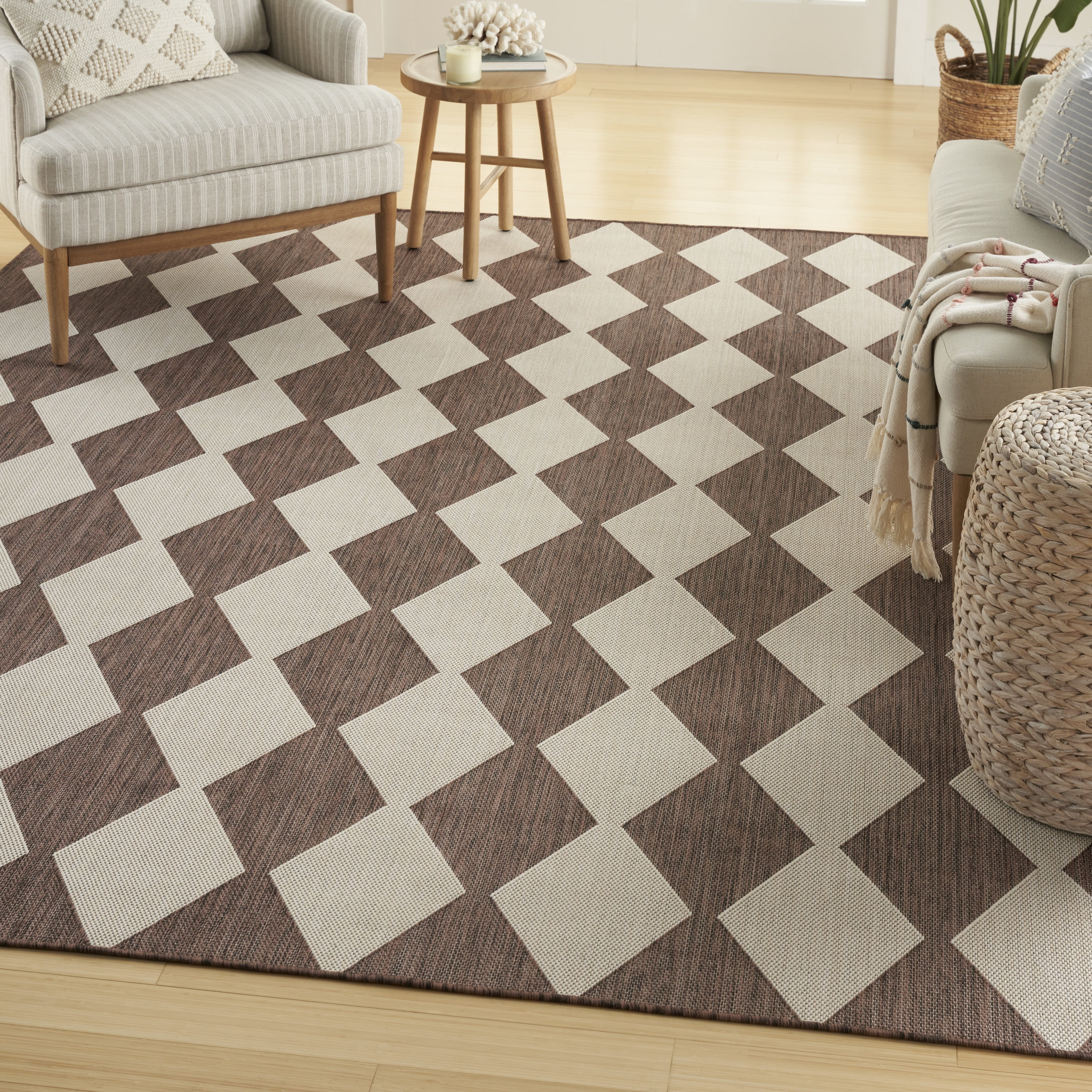 Nourison Positano Indoor/Outdoor Natural 6' x 9' Area Rug (6x9) - Walmart.com