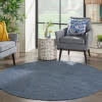 Nourison Positano Indoor/Outdoor Navy Blue 6' x ROUND Area Rug, (6 Round)