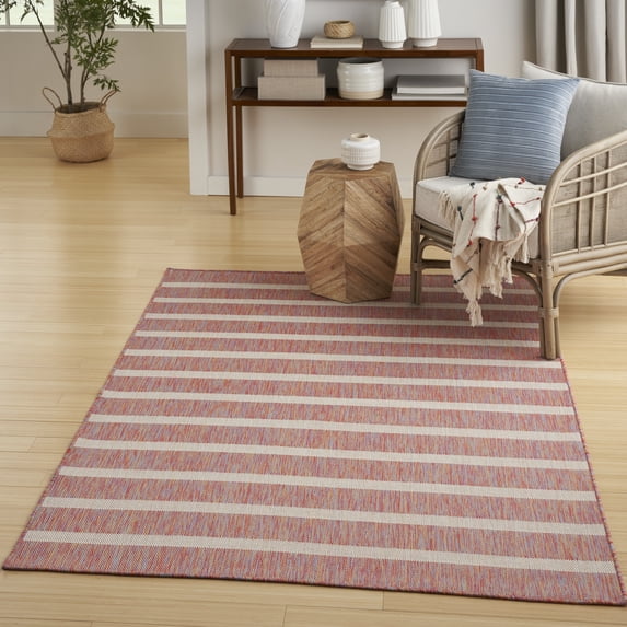 Nourison Positano Indoor/Outdoor Rainbow Ivory 5' x 7' Area Rug (5x7)