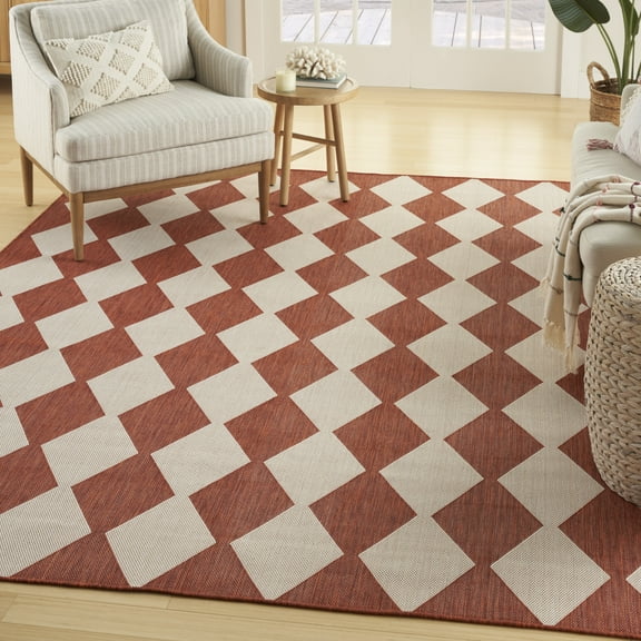 Nourison Positano Indoor/Outdoor Terracotta 5' x 7' Area Rug (5x7)