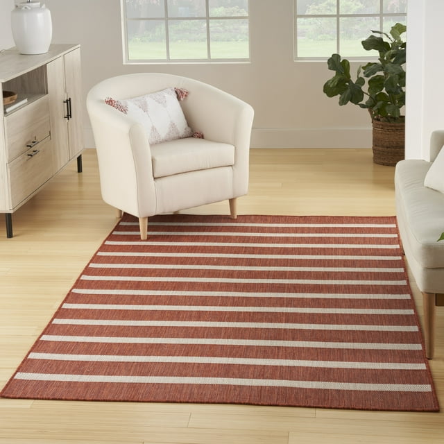 Nourison Positano Indoor/Outdoor Terracotta 5' x 7' Area Rug (5x7 ...