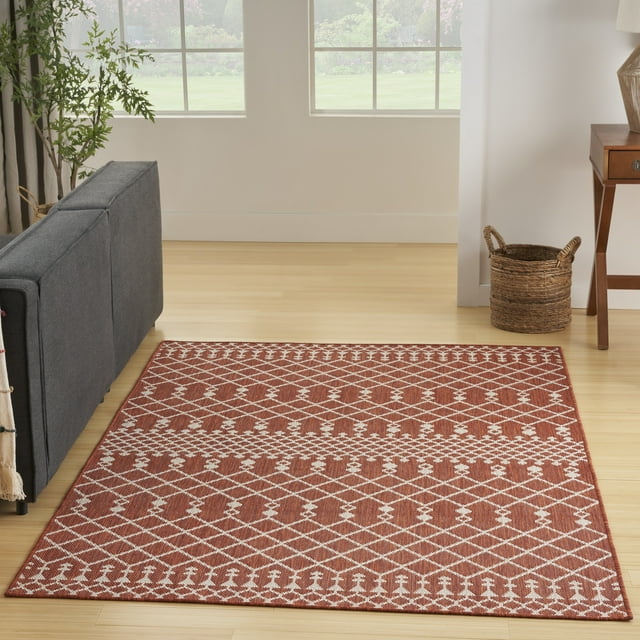 Nourison Positano Indoor/Outdoor Terracotta 6' x 9' Area Rug (6x9 ...