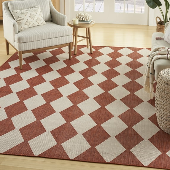 Nourison Positano Indoor/Outdoor Terracotta 7' x 10' Area Rug (7x10)