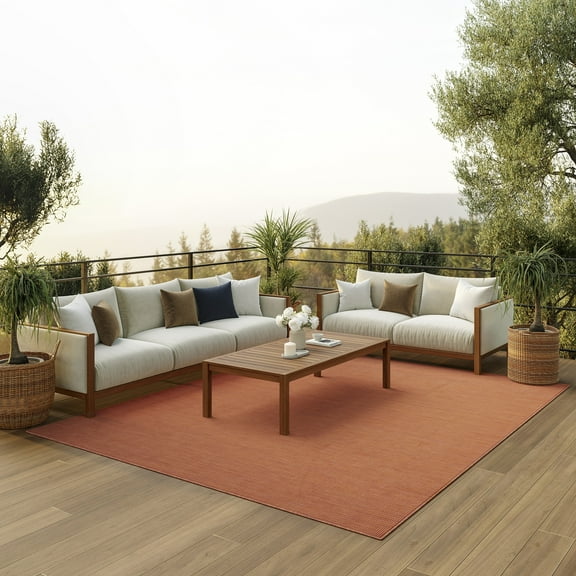 Nourison Positano Indoor/Outdoor Terracotta 7' x 10' Area Rug, (7x10)