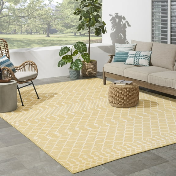 Nourison Positano Indoor/Outdoor Yellow 8' x 10' Area Rug (8x10)