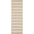 thumbnail image 1 of Nourison Positano Modern Stripes Flatweave Outdoor Rug Beige Ivory 2' x 6', 1 of 11