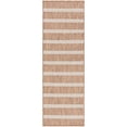 thumbnail image 1 of Nourison Positano Modern Stripes Flatweave Outdoor Rug Jute Ivory 2' x 6', 1 of 11