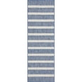 thumbnail image 1 of Nourison Positano Modern Stripes Flatweave Outdoor Rug Navy Ivory 2' x 6', 1 of 11