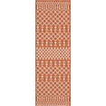 thumbnail image 1 of Nourison Positano Moroccan Trellis Flatweave Outdoor Rug Terracotta 2' x 6', 1 of 11