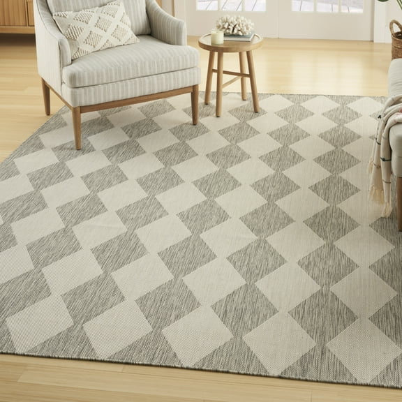 Nourison Positano Outdoor Light Grey 9' x 12' Area Rug (9x12)