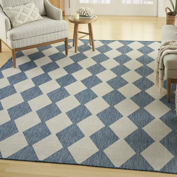 Nourison Positano Outdoor Navy Blue 8' x 10' Area Rug (8x10)