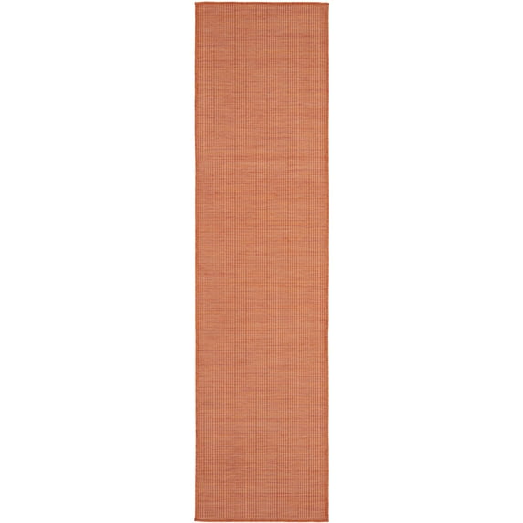 Nourison Positano Solid Indoor Outdoor Rug Terracotta 2' x 6'