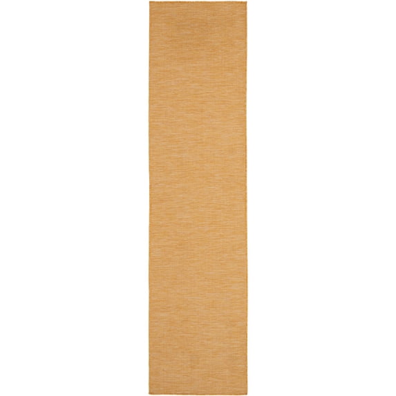 Nourison Positano Solid Indoor Outdoor Rug Yellow 2' x 6'