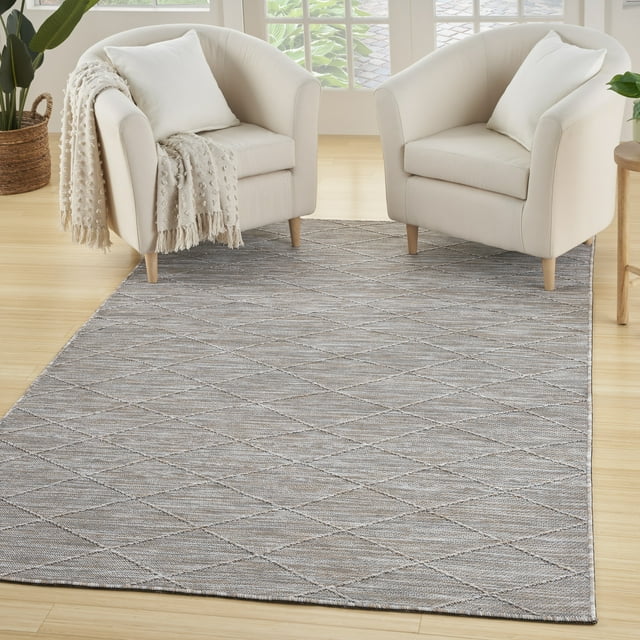 Nourison Practical Solutions Indoor/Outdoor Grey Mocha 6' x 9' Area Rug ...