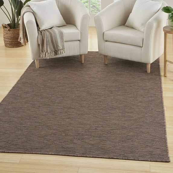 Nourison Practical Solutions Indoor/Outdoor Mocha 6' x 9' Area Rug (6x9)